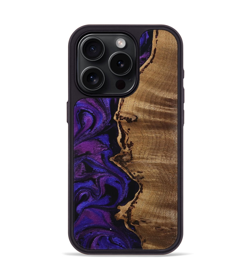 iPhone 15 Pro Wood Phone Case - Leo (Purple, 756717)