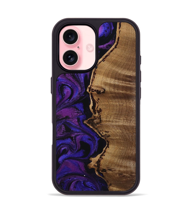 iPhone 16 Wood Phone Case - Leo (Purple, 756717)