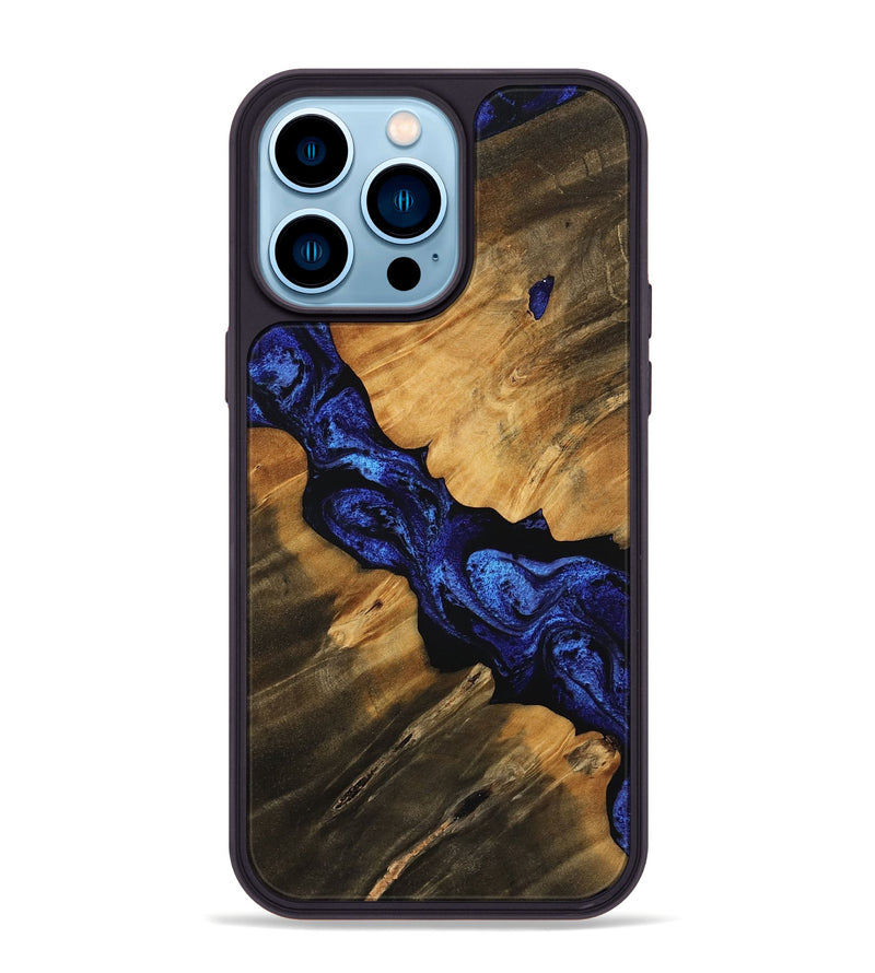 iPhone 14 Pro Max Wood Phone Case - Stevie (Blue, 756719)