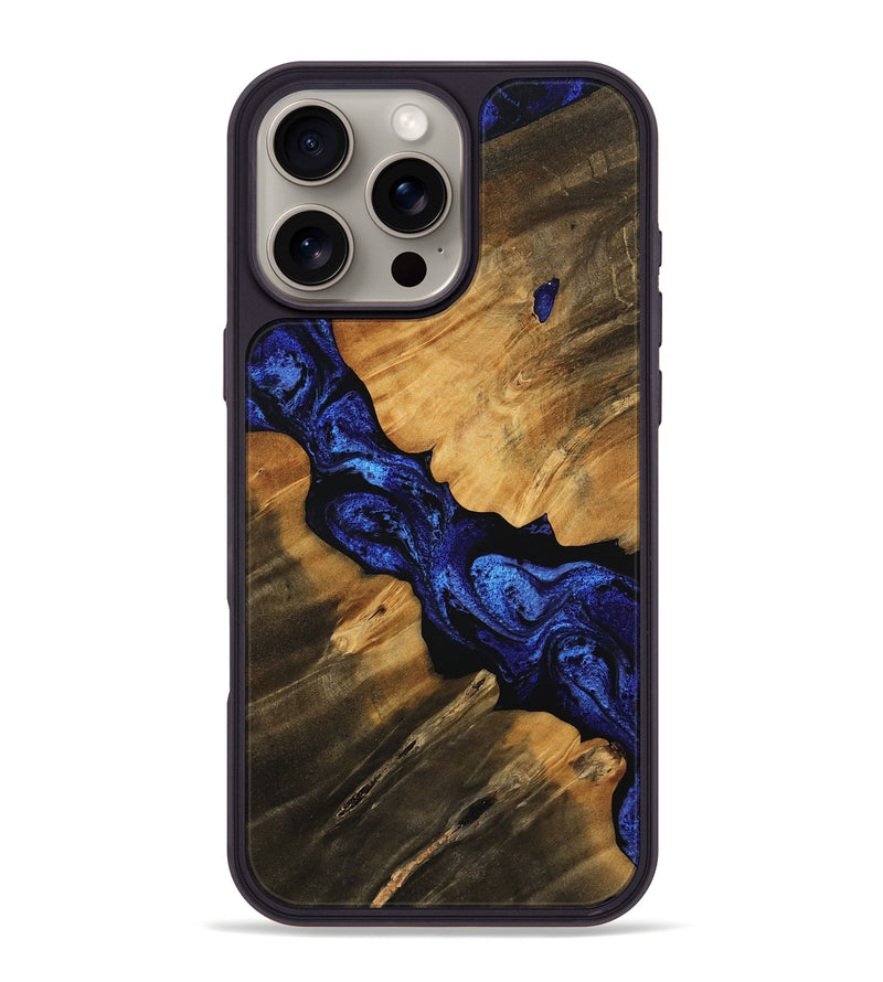 iPhone 16 Pro Max Wood Phone Case - Stevie (Blue, 756719)