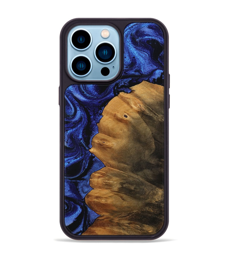 iPhone 14 Pro Max Wood Phone Case - Kashton (Blue, 756722)