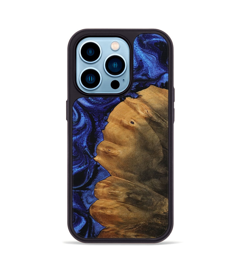 iPhone 14 Pro Wood Phone Case - Kashton (Blue, 756722)