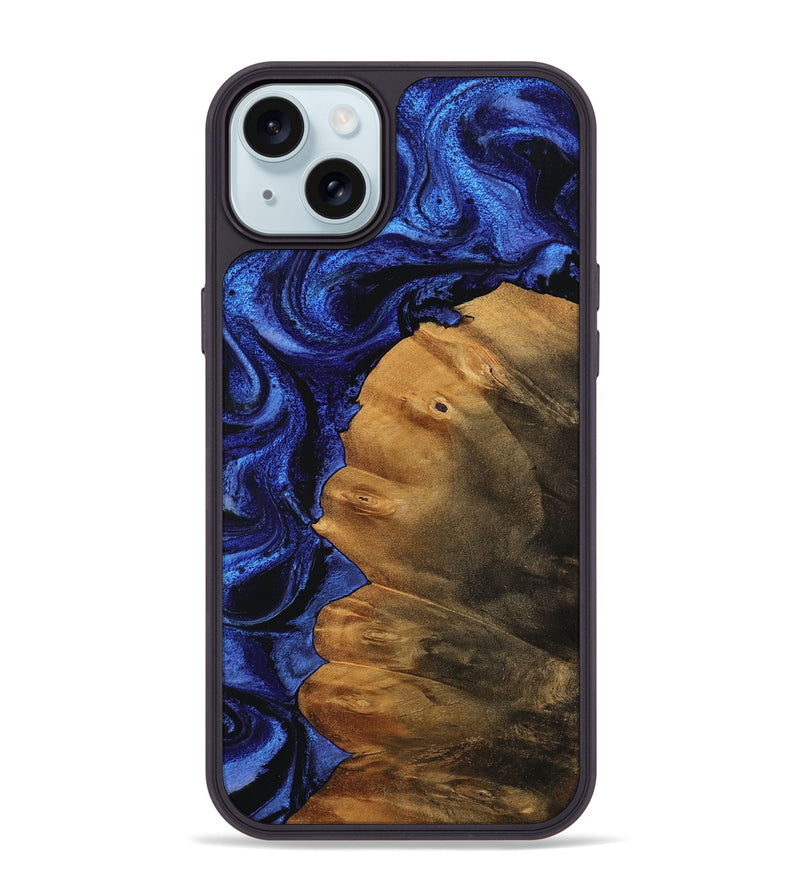 iPhone 15 Plus Wood Phone Case - Kashton (Blue, 756722)