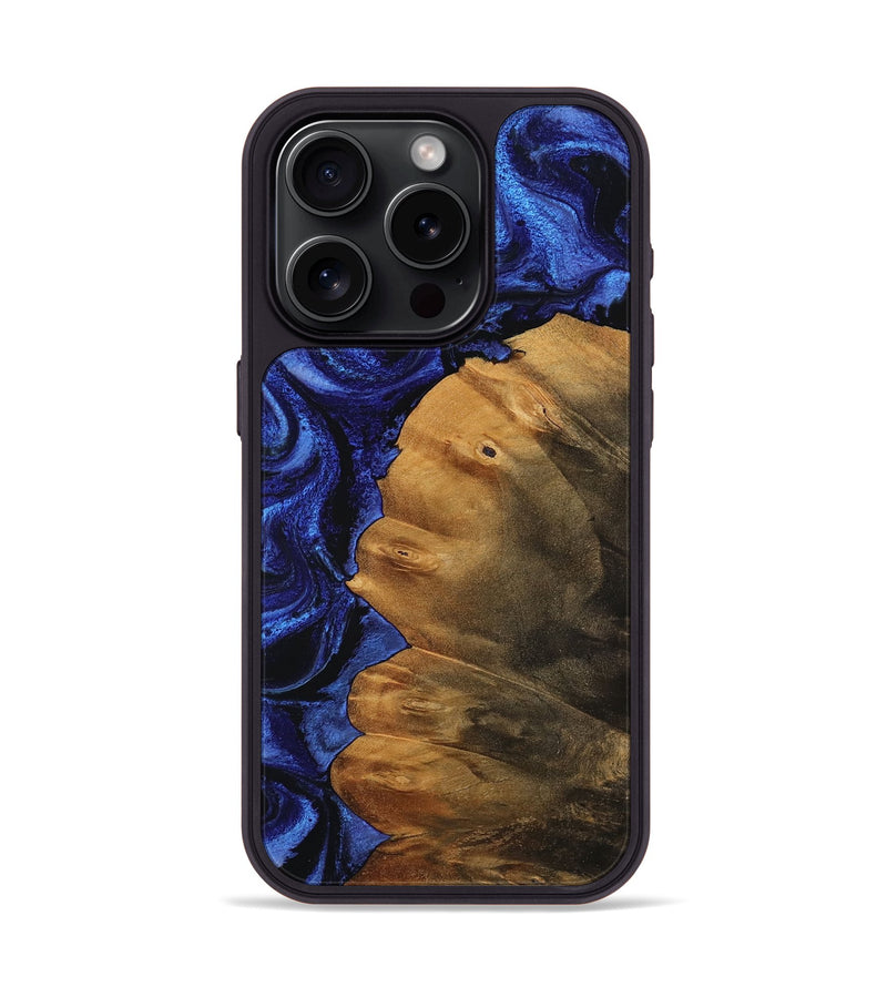 iPhone 15 Pro Wood Phone Case - Kashton (Blue, 756722)