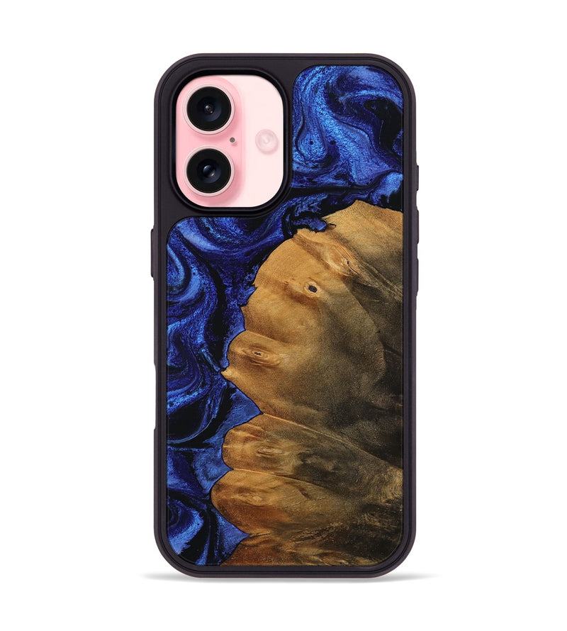 iPhone 16 Wood Phone Case - Kashton (Blue, 756722)