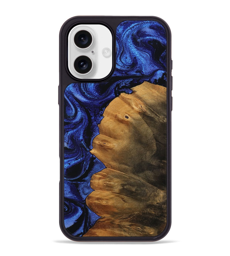 iPhone 16 Plus Wood Phone Case - Kashton (Blue, 756722)