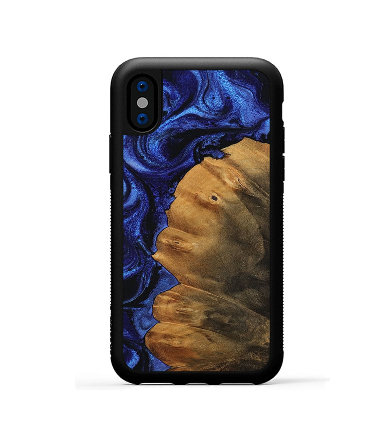 iPhone Xs Wood Phone Case - Kashton (Blue, 756722)