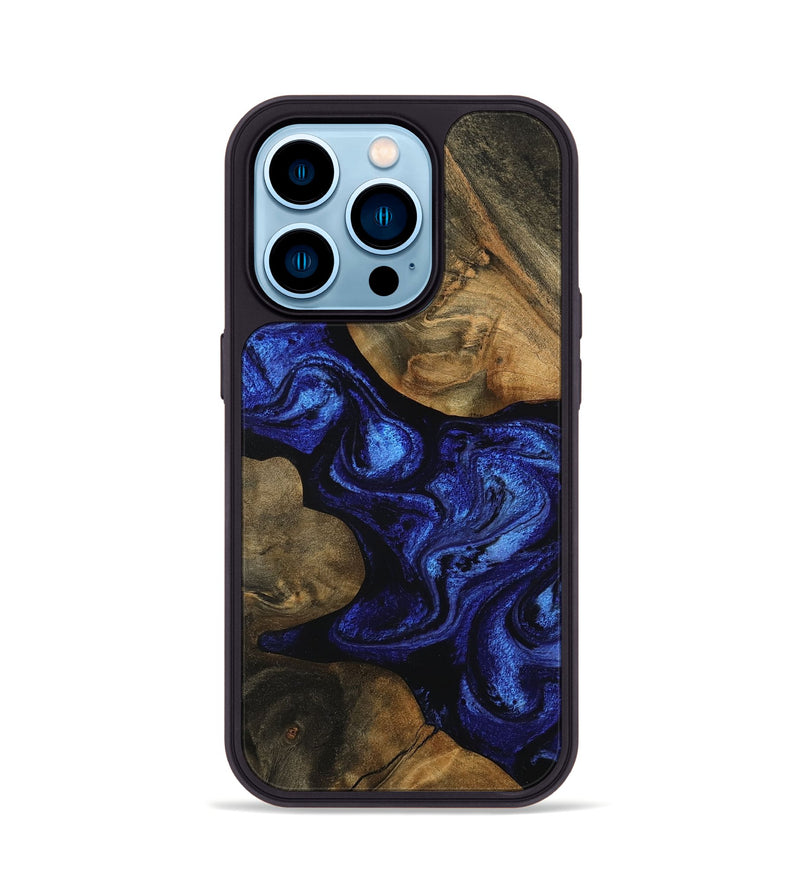 iPhone 14 Pro Wood Phone Case - Shawnte (Blue, 756724)