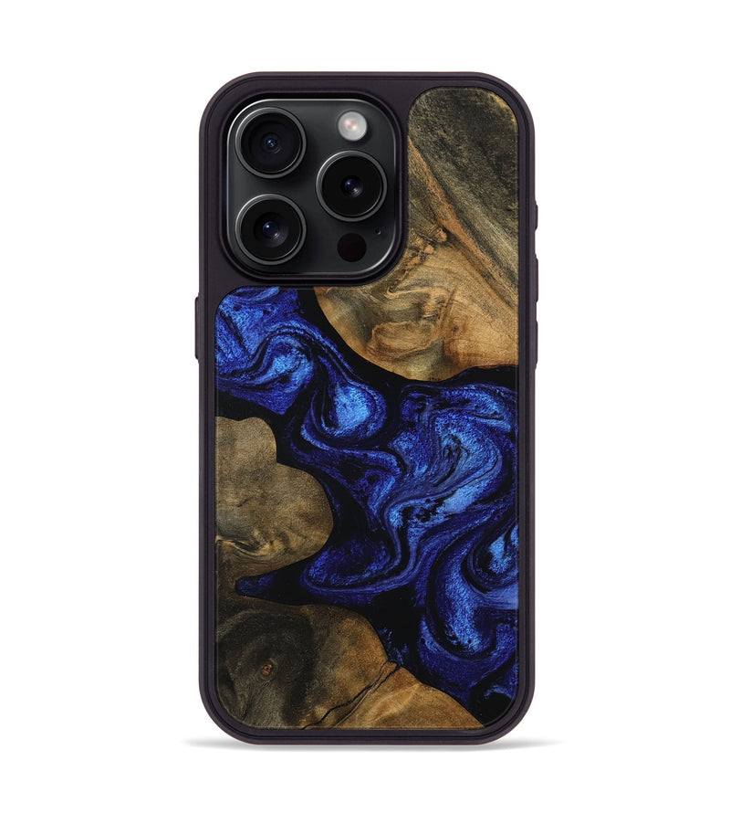 iPhone 15 Pro Wood Phone Case - Shawnte (Blue, 756724)