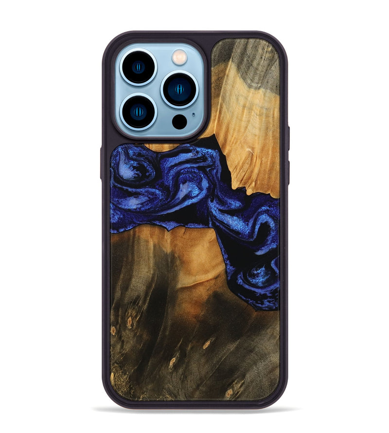 iPhone 14 Pro Max Wood Phone Case - Jaden (Blue, 756725)