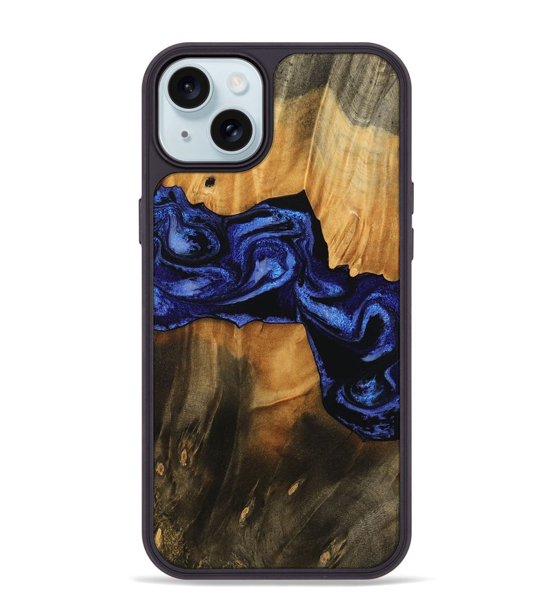 iPhone 15 Plus Wood Phone Case - Jaden (Blue, 756725)