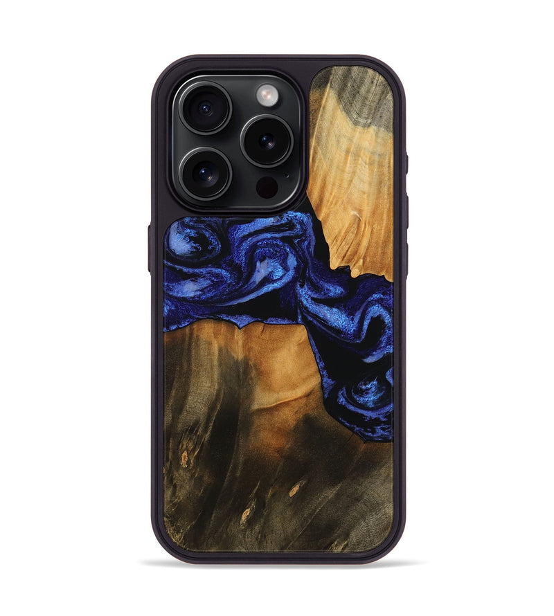 iPhone 15 Pro Wood Phone Case - Jaden (Blue, 756725)