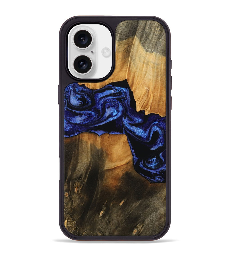 iPhone 16 Plus Wood Phone Case - Jaden (Blue, 756725)