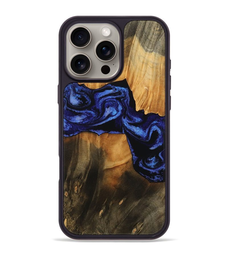 iPhone 16 Pro Max Wood Phone Case - Jaden (Blue, 756725)