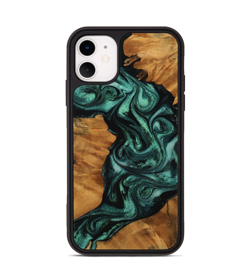 iPhone 11 Wood Phone Case - Taniya (Green, 756736)