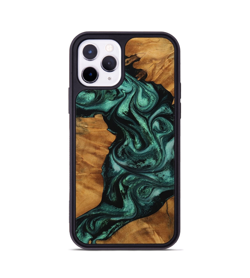 iPhone 11 Pro Wood Phone Case - Taniya (Green, 756736)