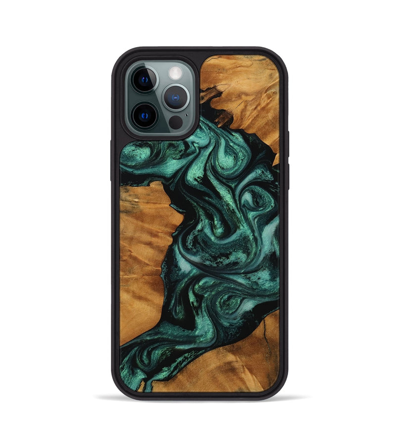 iPhone 12 Pro Wood Phone Case - Taniya (Green, 756736)