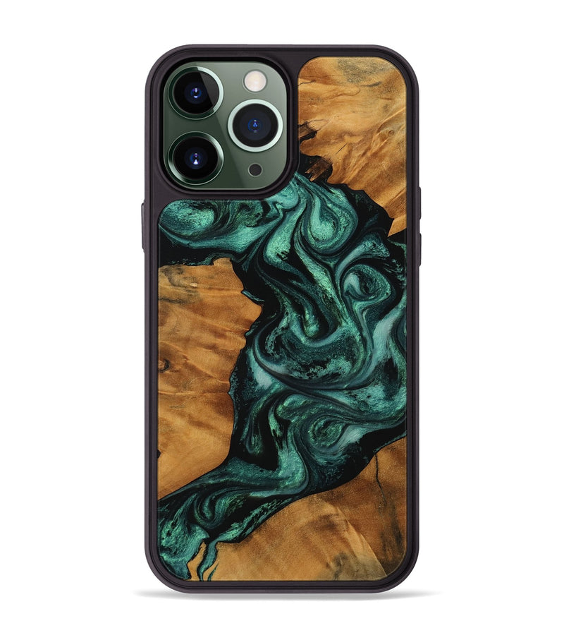 iPhone 13 Pro Max Wood Phone Case - Taniya (Green, 756736)