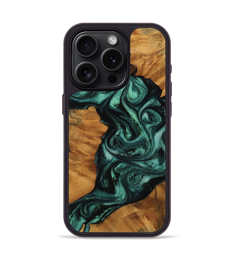 iPhone 15 Pro Wood Phone Case - Taniya (Green, 756736)