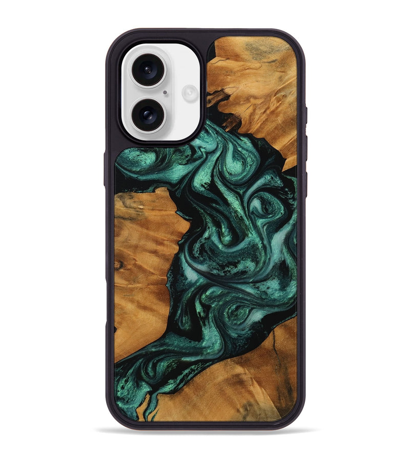 iPhone 16 Plus Wood Phone Case - Taniya (Green, 756736)