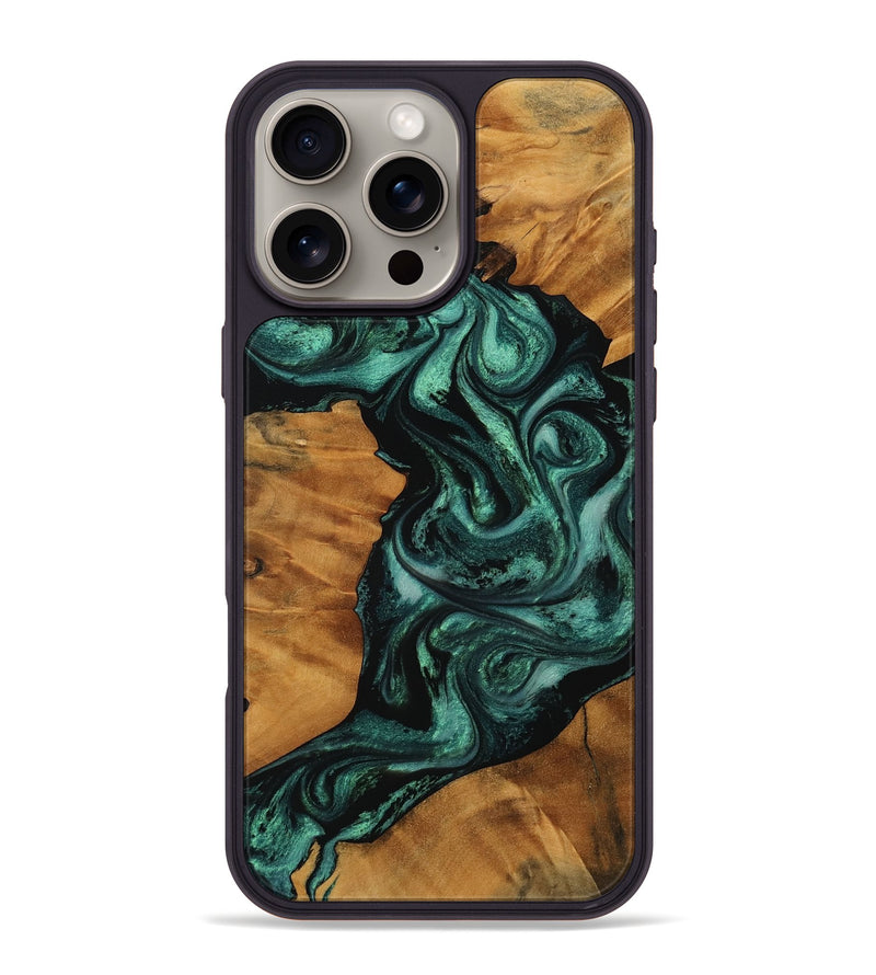 iPhone 16 Pro Max Wood Phone Case - Taniya (Green, 756736)