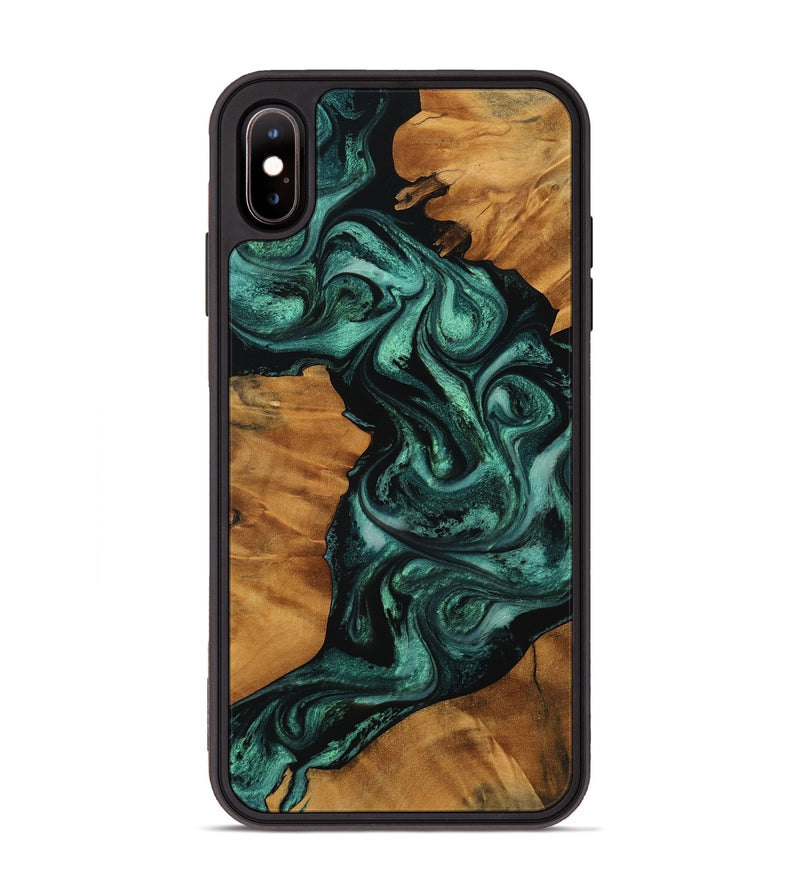 iPhone Xs Max Wood Phone Case - Taniya (Green, 756736)