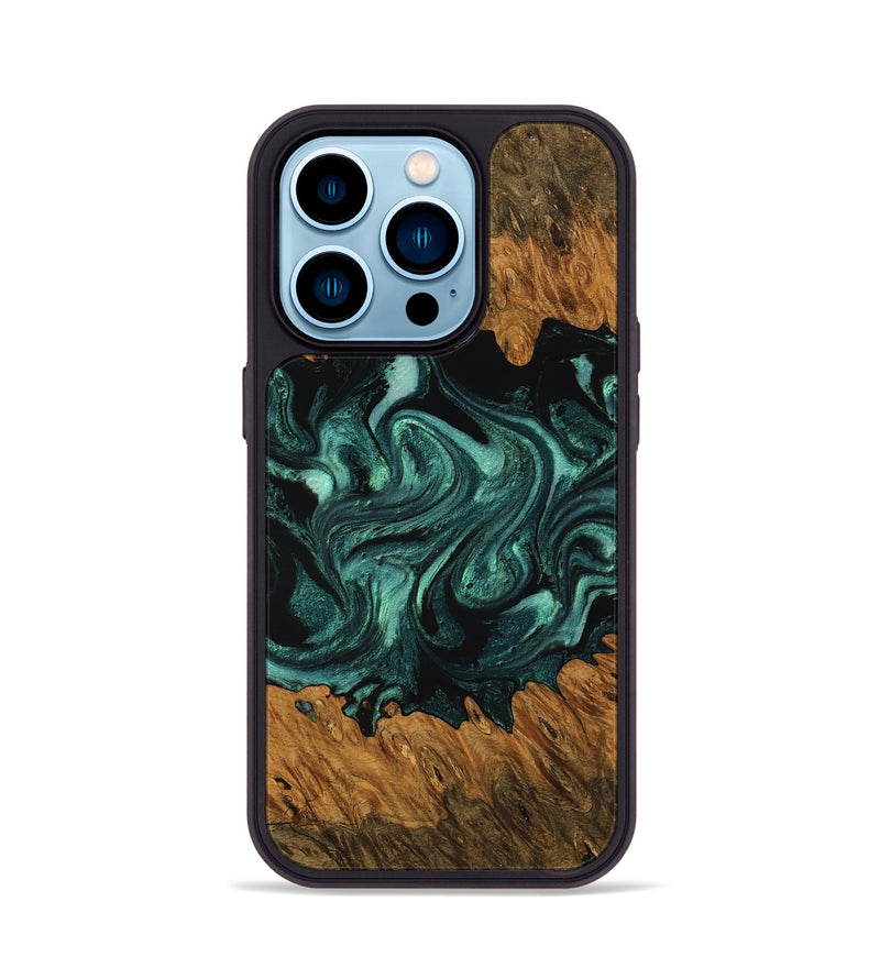 iPhone 14 Pro Wood Phone Case - Ada (Green, 756748)