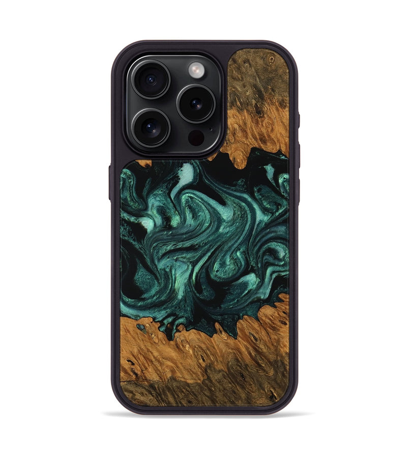 iPhone 15 Pro Wood Phone Case - Ada (Green, 756748)