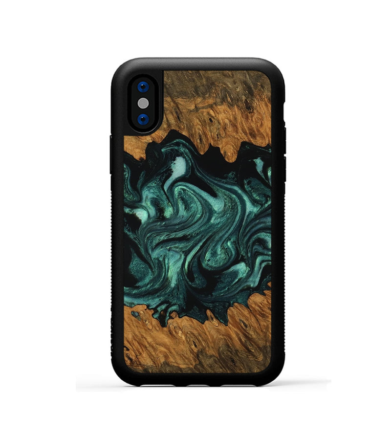 iPhone Xs Wood Phone Case - Ada (Green, 756748)