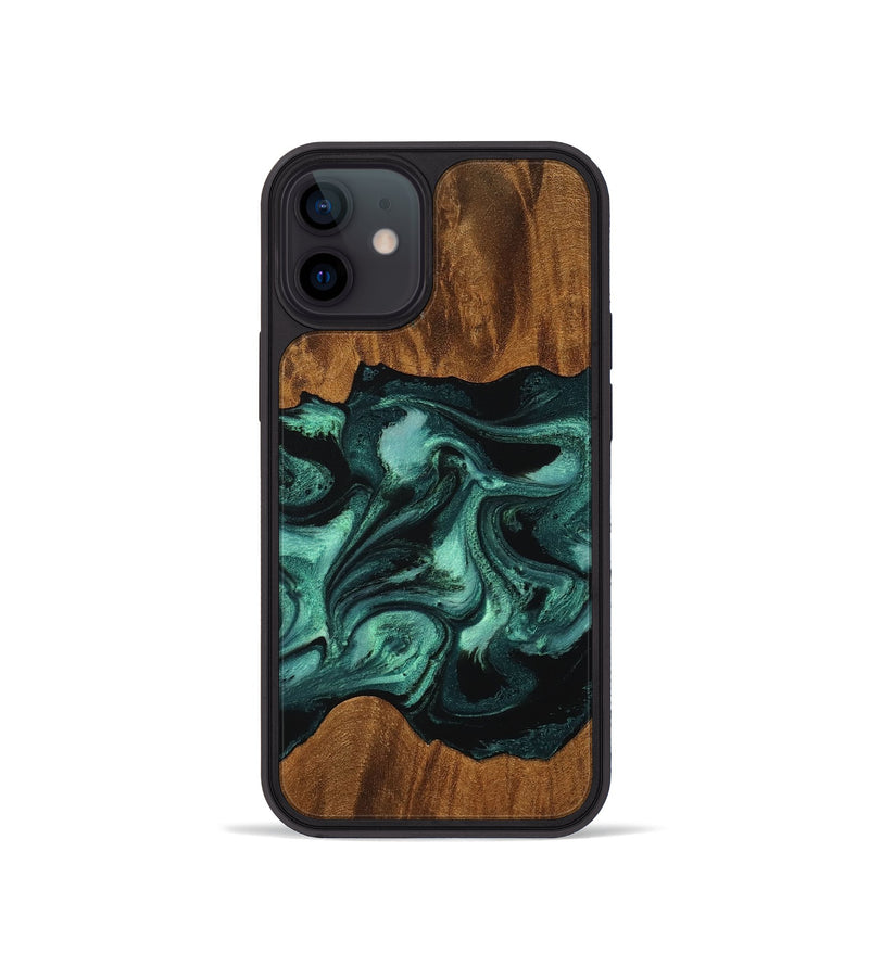 iPhone 12 mini Wood Phone Case - Elina (Green, 756750)