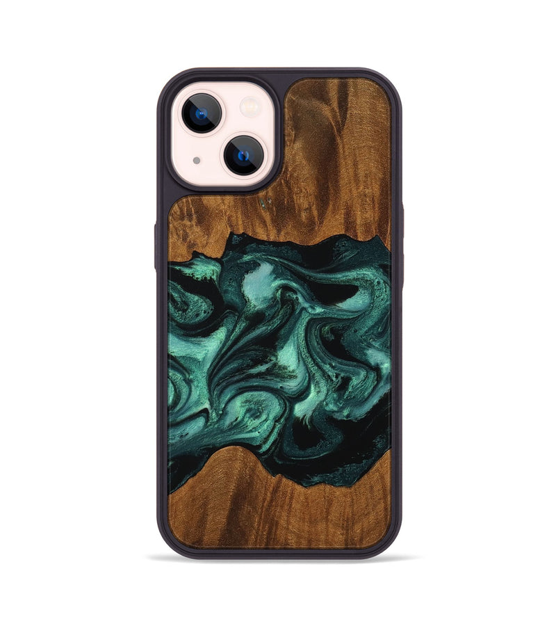 iPhone 14 Wood Phone Case - Elina (Green, 756750)