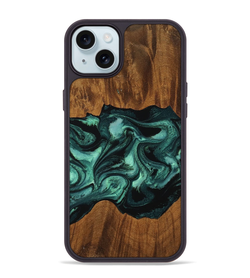 iPhone 15 Plus Wood Phone Case - Elina (Green, 756750)