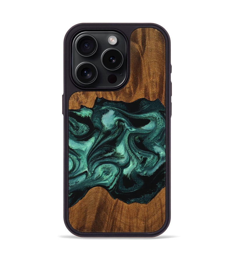 iPhone 15 Pro Wood Phone Case - Elina (Green, 756750)