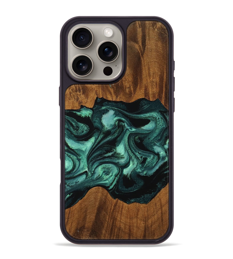 iPhone 16 Pro Max Wood Phone Case - Elina (Green, 756750)