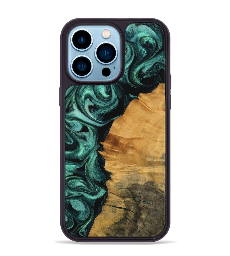 iPhone 14 Pro Max Wood Phone Case - Murphy (Green, 756751)