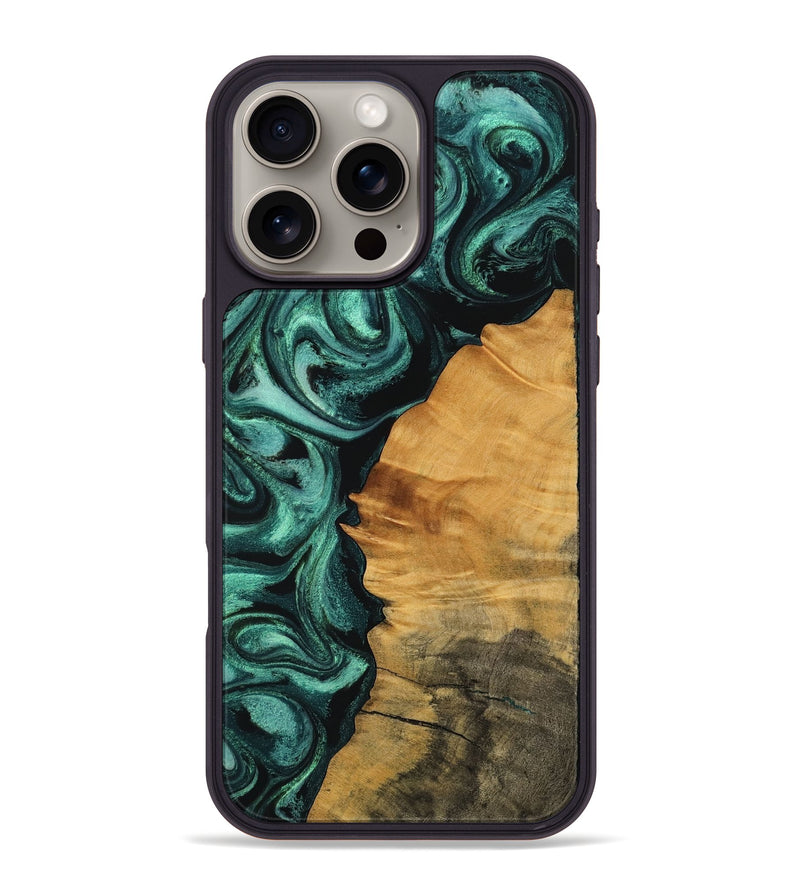 iPhone 16 Pro Max Wood Phone Case - Murphy (Green, 756751)