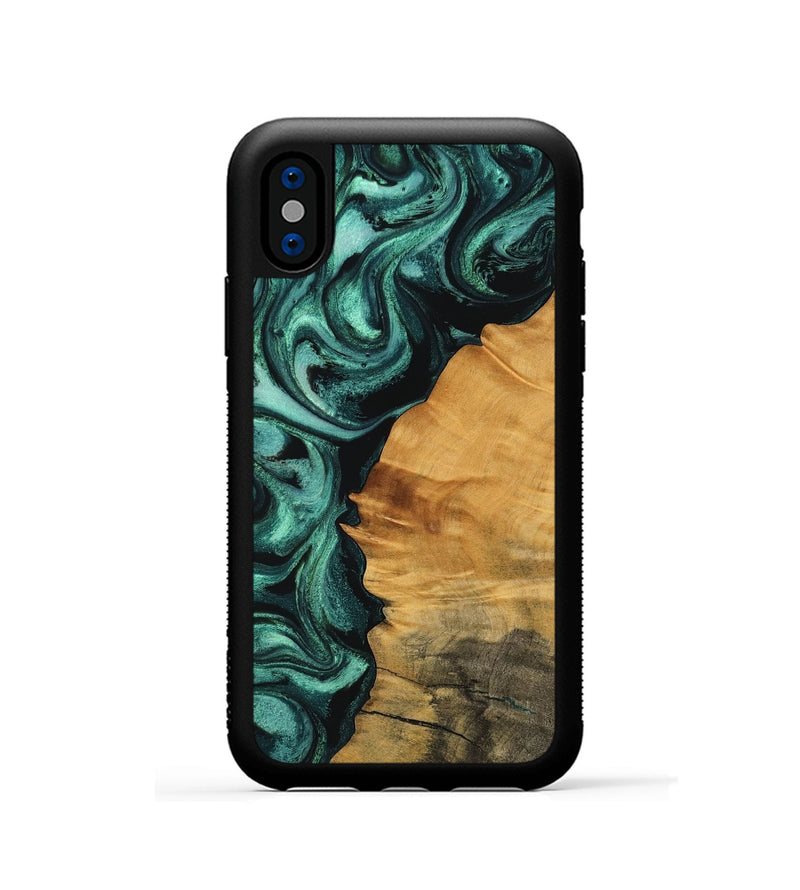 iPhone Xs Wood Phone Case - Murphy (Green, 756751)