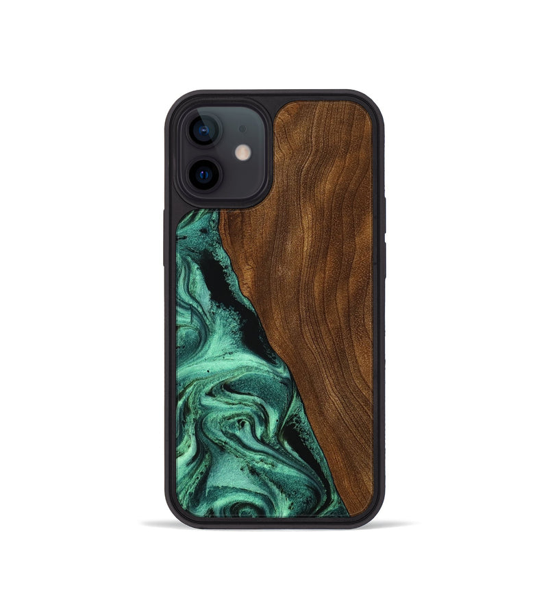 iPhone 12 mini Wood Phone Case - Winter (Green, 756752)