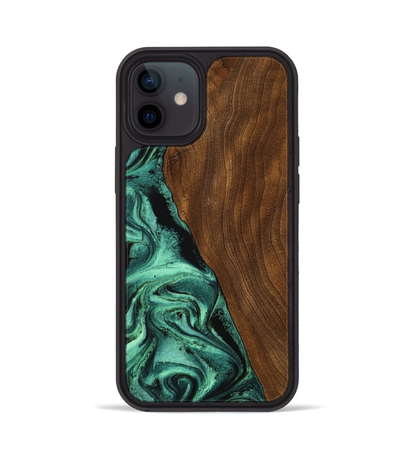 iPhone 12 Wood Phone Case - Winter (Green, 756752)