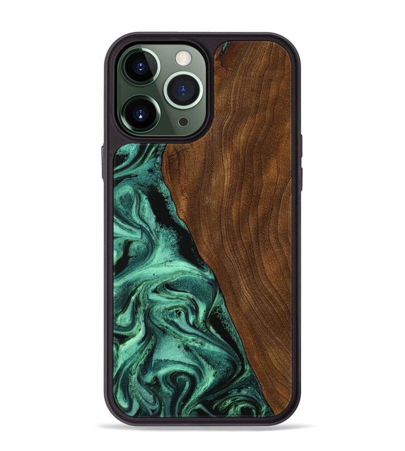 iPhone 13 Pro Max Wood Phone Case - Winter (Green, 756752)