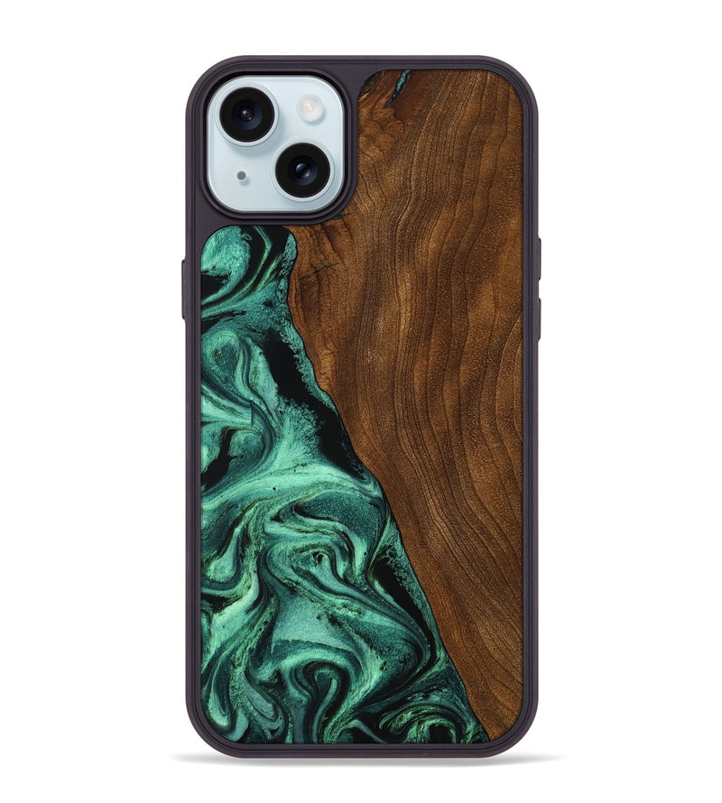 iPhone 15 Plus Wood Phone Case - Winter (Green, 756752)