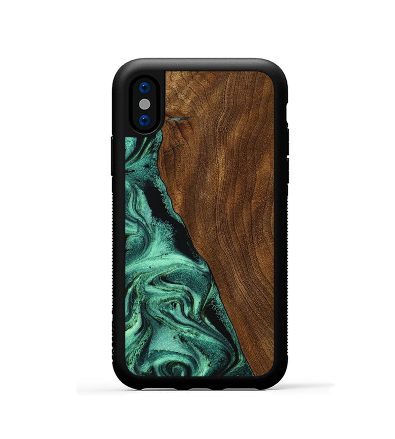 iPhone Xs Wood Phone Case - Winter (Green, 756752)