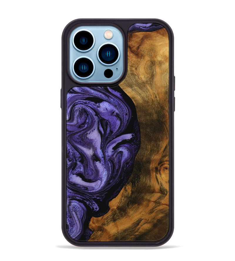 iPhone 14 Pro Max Wood Phone Case - Roxanna (Purple, 756758)