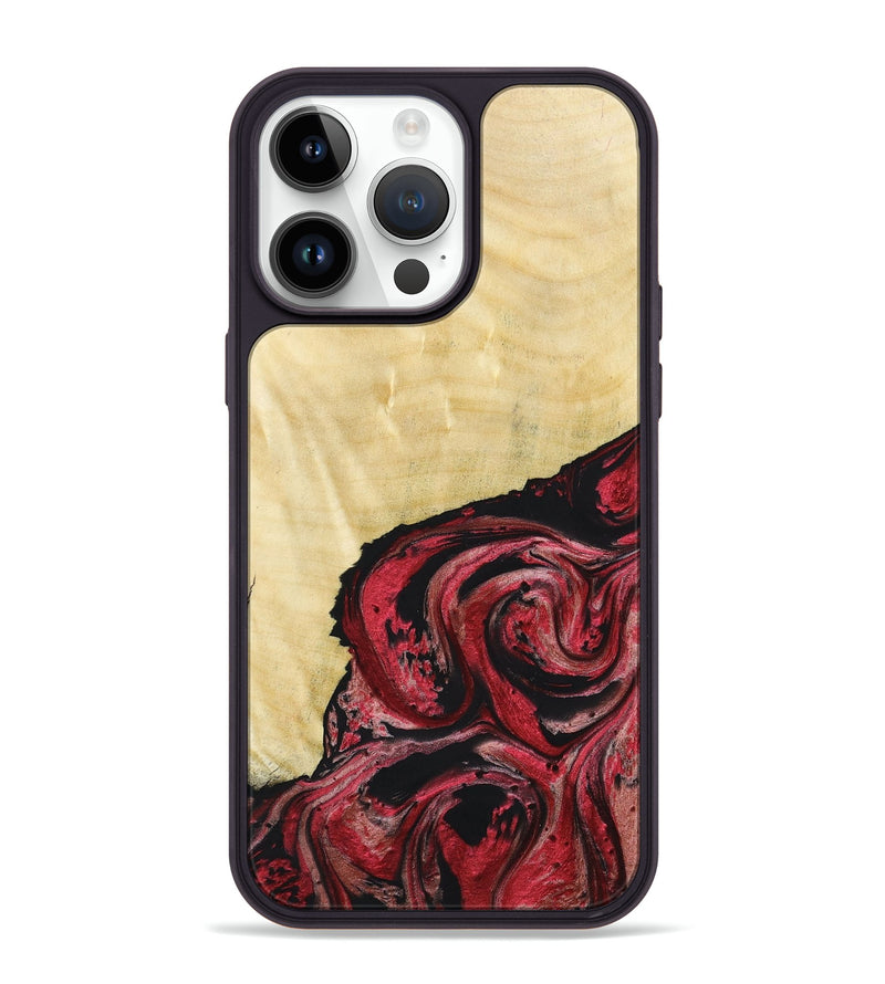 iPhone 15 Pro Max Wood+Resin Phone Case - Oscar (Red, 658576)