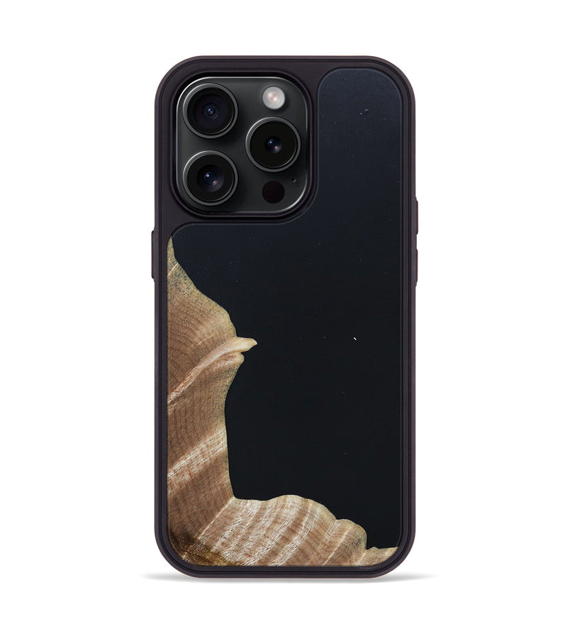 iPhone 15 Pro Wood+Resin Phone Case - Octavia (Pure Black, 659207)