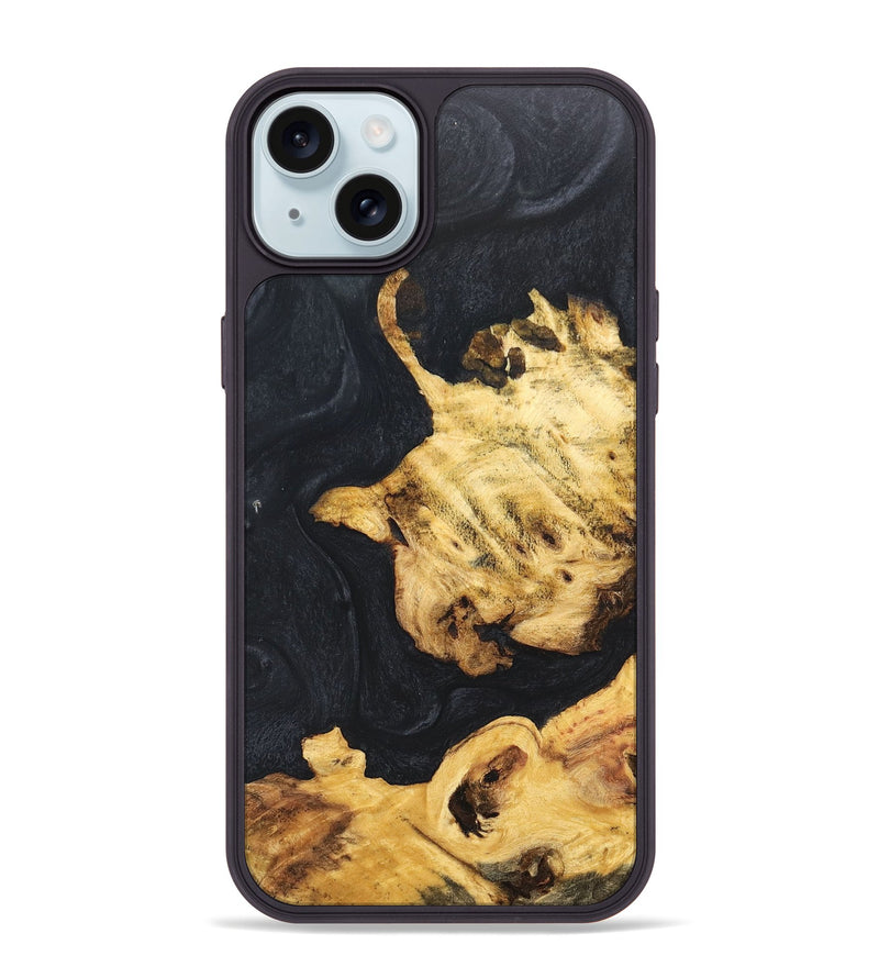 iPhone 15 Plus Wood+Resin Phone Case - Amir (Pure Black, 675770)