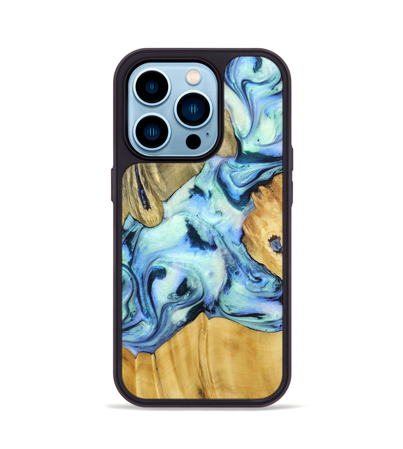 iPhone 14 Pro Wood+Resin Phone Case - Kristina (Mosaic, 678669)