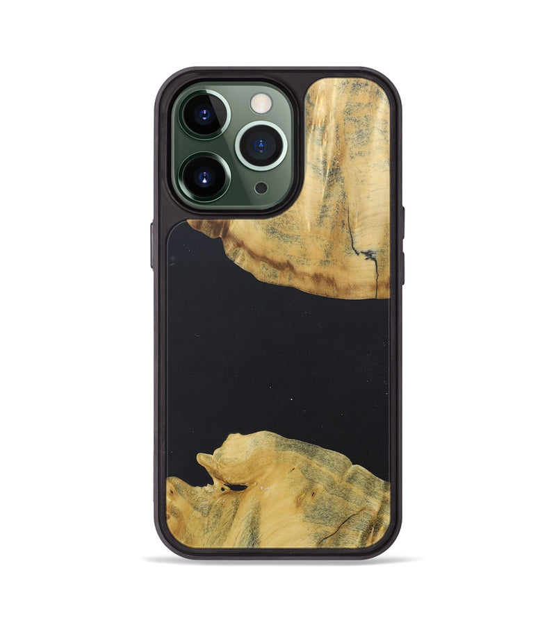 iPhone 13 Pro Wood+Resin Phone Case - Camryn (Pure Black, 679294)