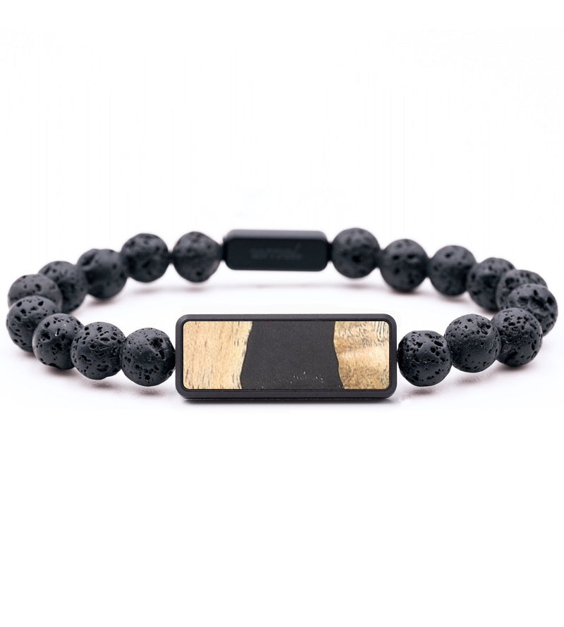 Lava Bead Wood+Resin Bracelet - Edna (Pure Black, 682323)