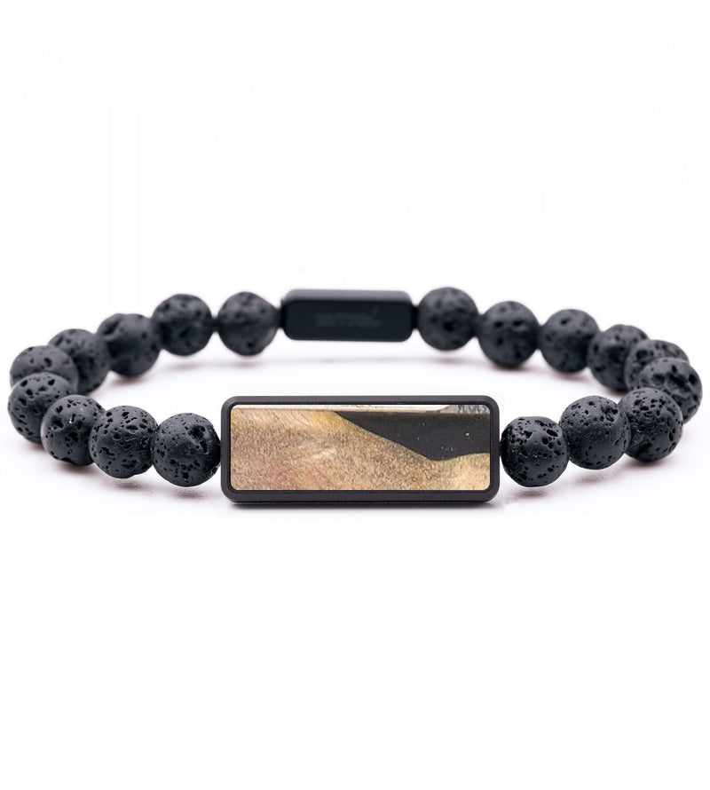 Lava Bead Wood+Resin Bracelet - Jarrett (Pure Black, 683359)